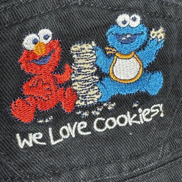 Vintage Sesame Street Black Denim Overalls 18 Months Elmo Cookie Monster Baby - Picture 3 of 10